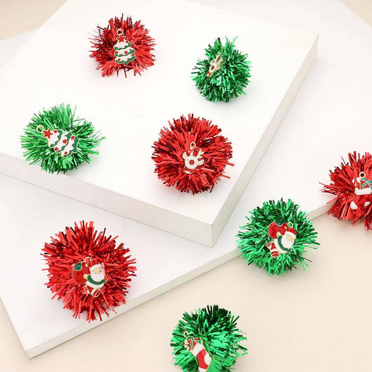 Enamel Rudolph Tinsel Earrings