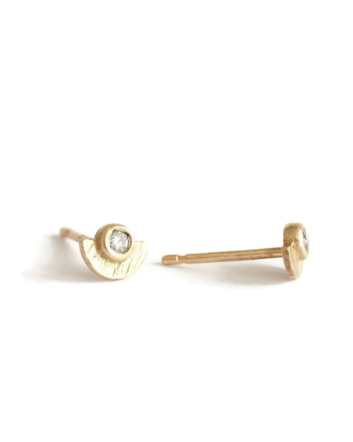 14K yellow gold sunshine diamond studs