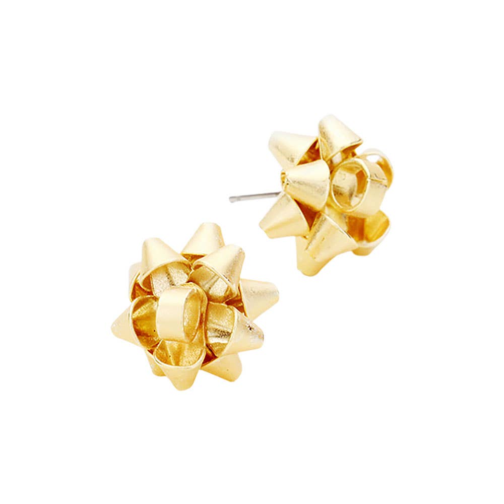 Christmas Gift Bow Stud Earrings