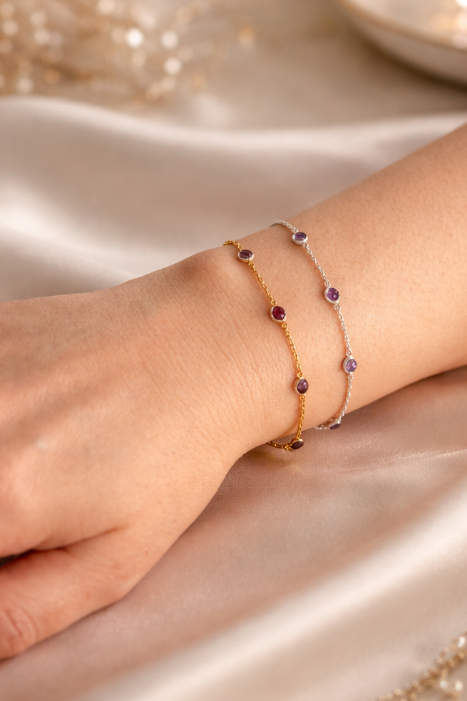 February Birthstone Bracelet — Amethyst