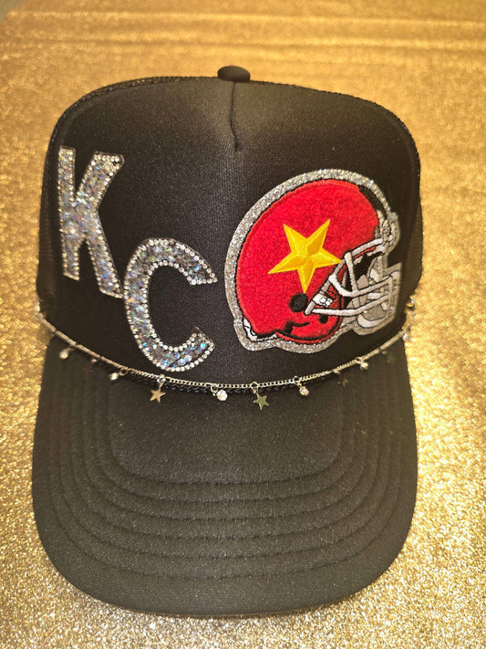 Black KC Bling Helmet Hat