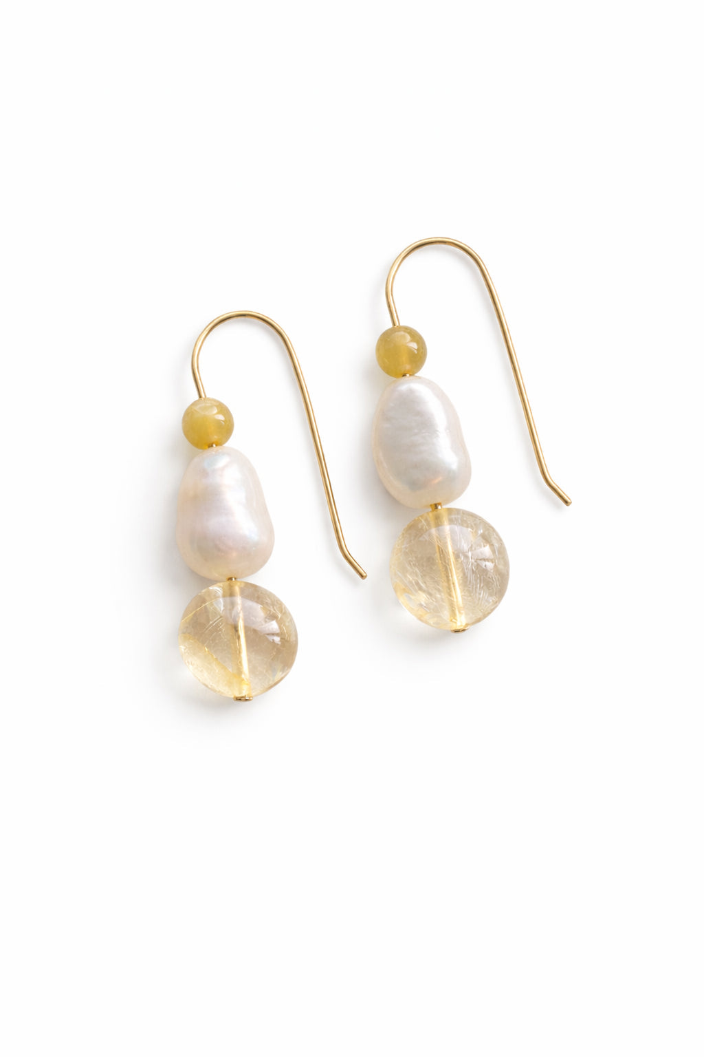 Citrine + Pearl Earrings | Gold Fill