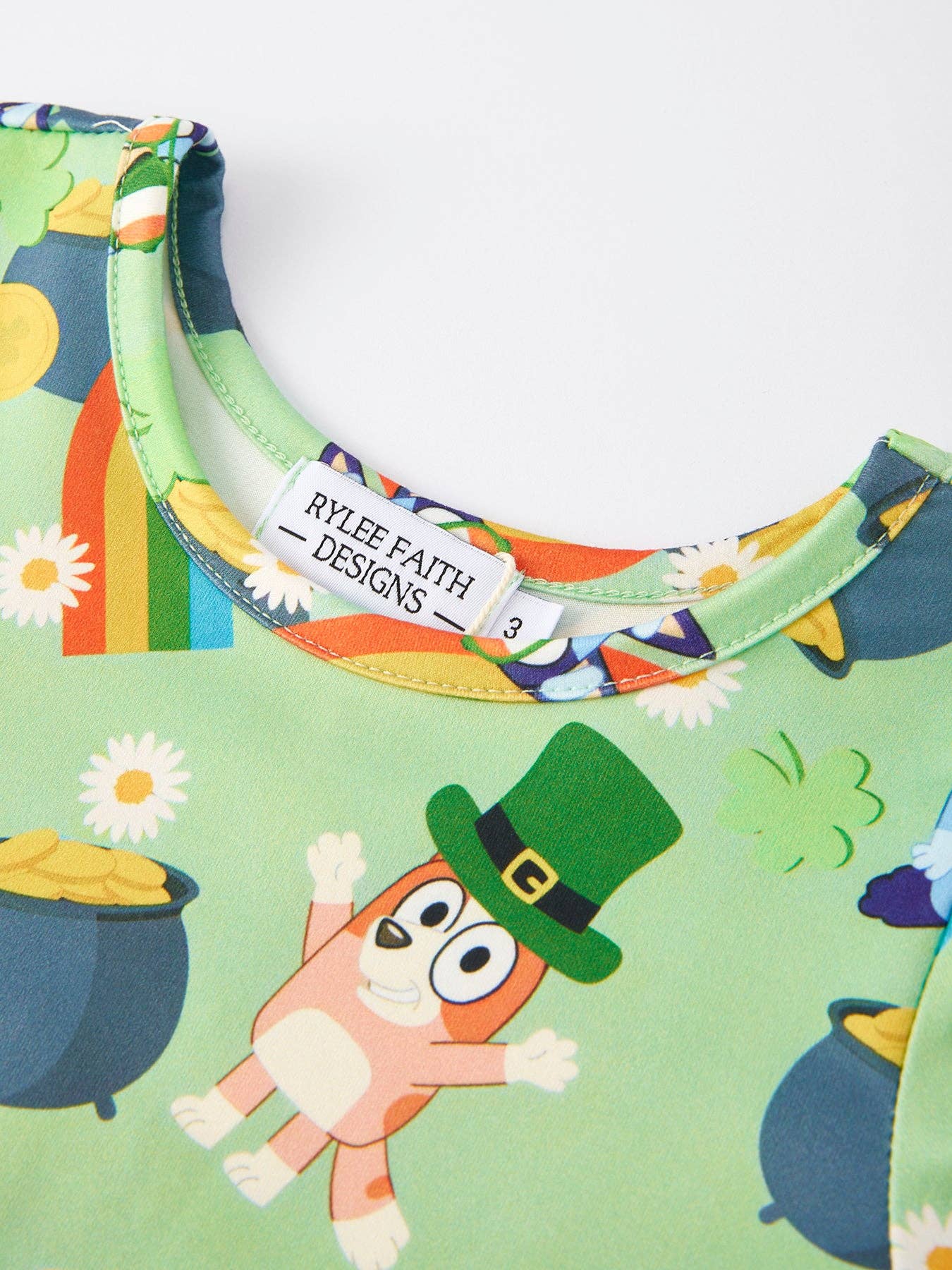 Blue Dog Saint Patricks Day Girls Dress