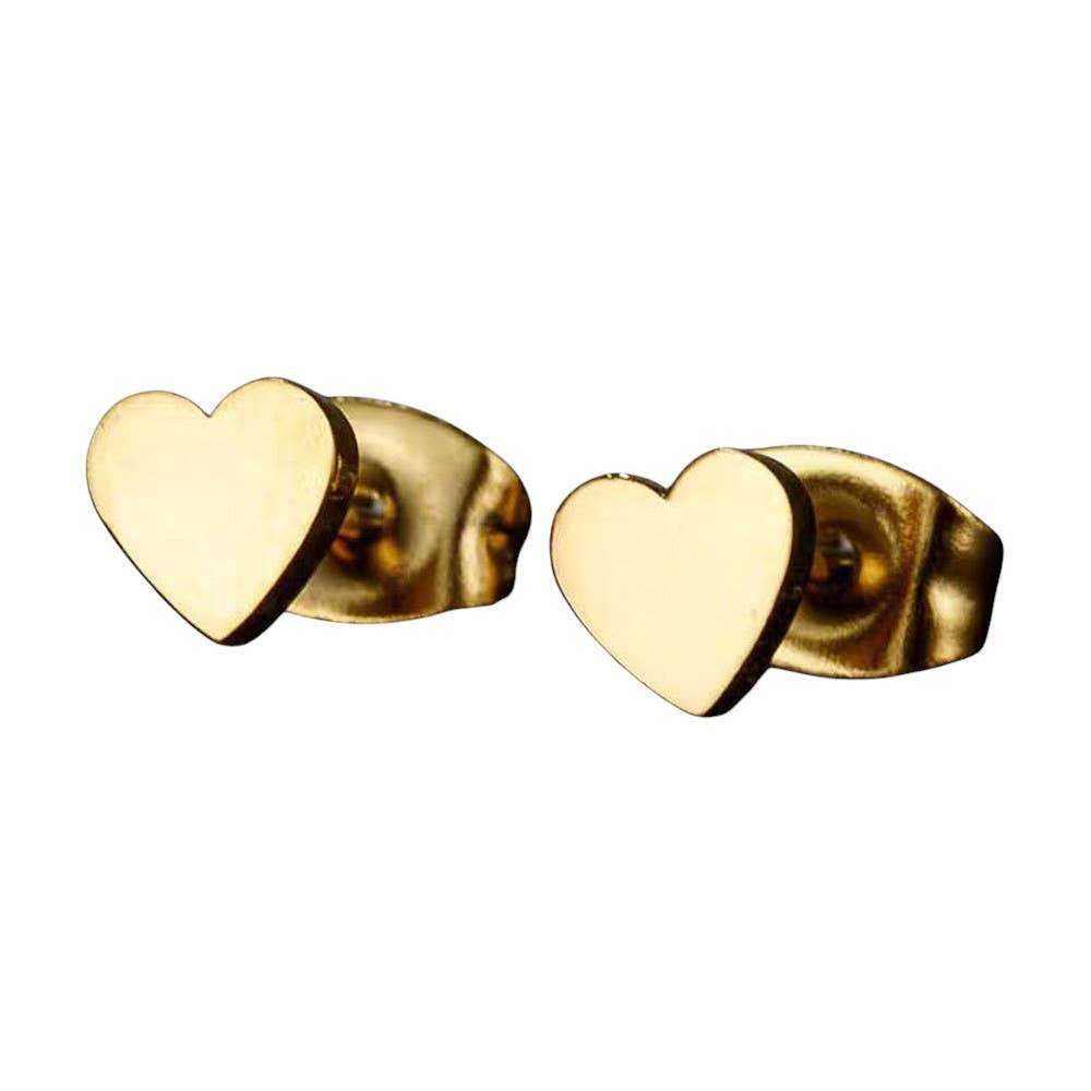 Stainless Steel Heart Stud Earrings