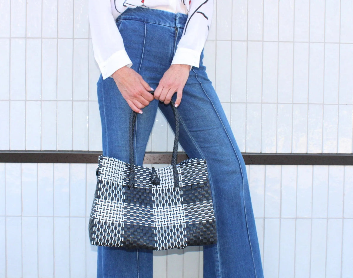 The Midi Piper Handwoven Tote · Recycled Plastic