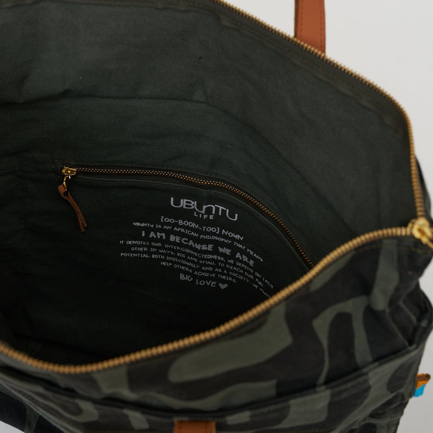 Go To Tote - Safari Kuba with Red Beaded Heart