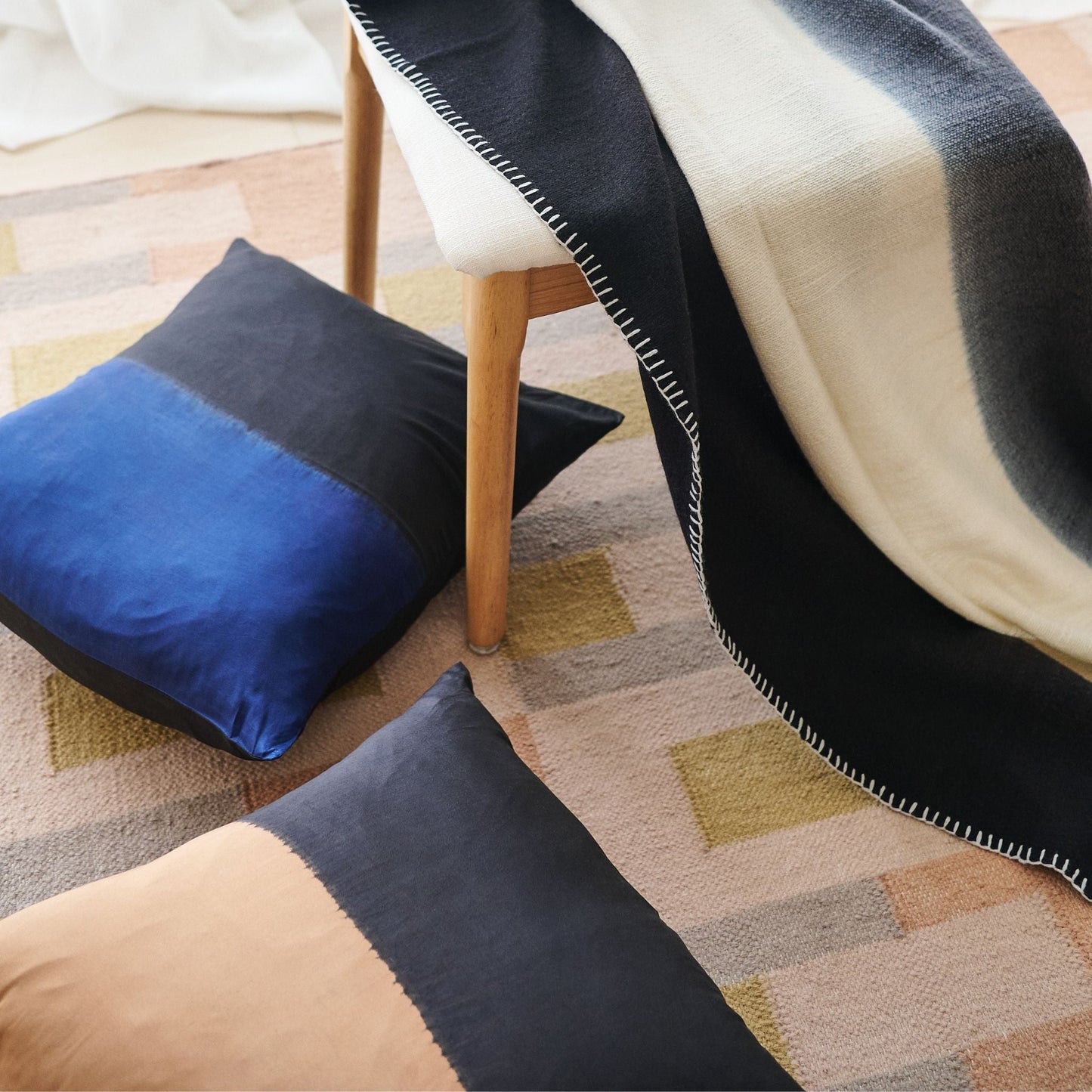 Handwoven Black and White Ink Soft Merino Throw Blanket