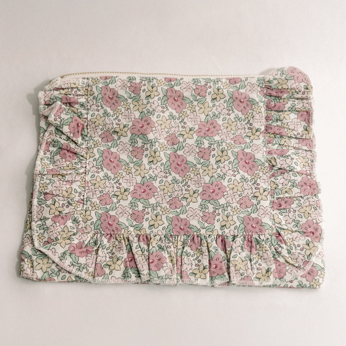 Betsy Ann | Timeless Floral Ruffle Zipper Pouch