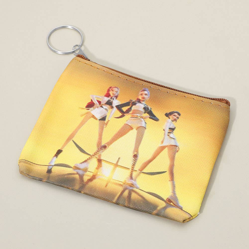 KPop Demon Hunters Huntrix Cartoon Coin Pouch Bags