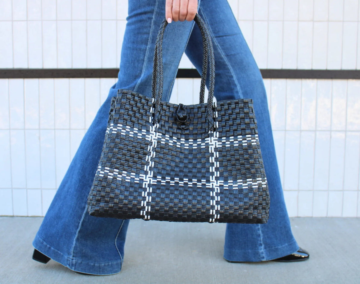 The Midi Piper Handwoven Tote · Recycled Plastic