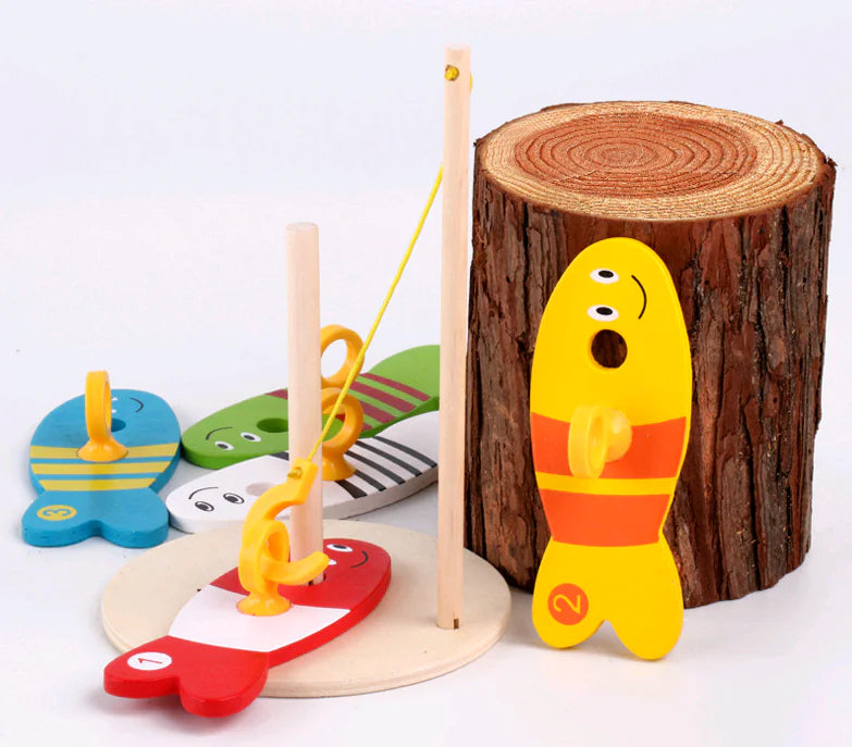 Wooden Fishing Toy Set for Kids - Educational Play