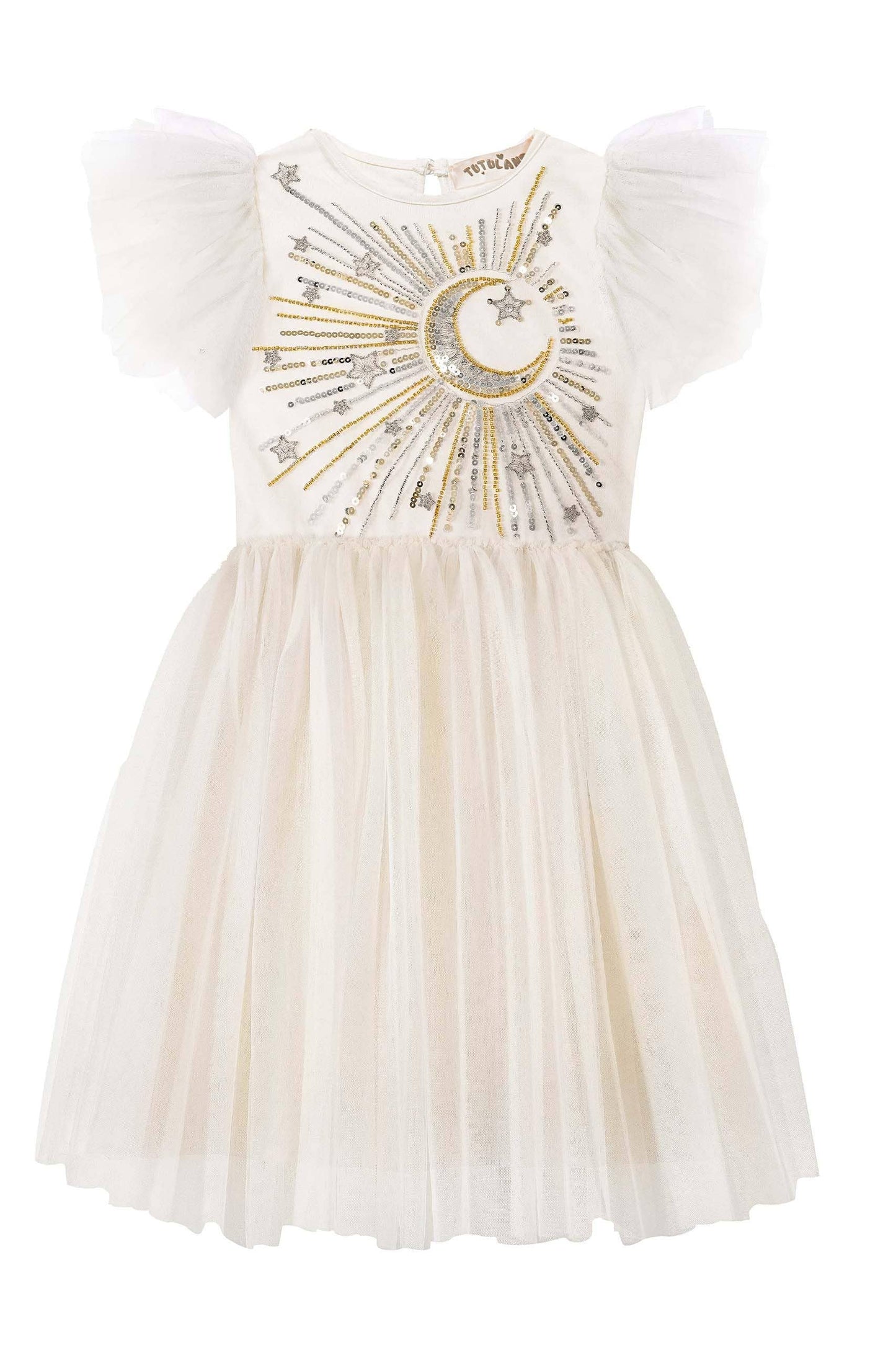 Embroidered Celestial Tulle Girl Dress