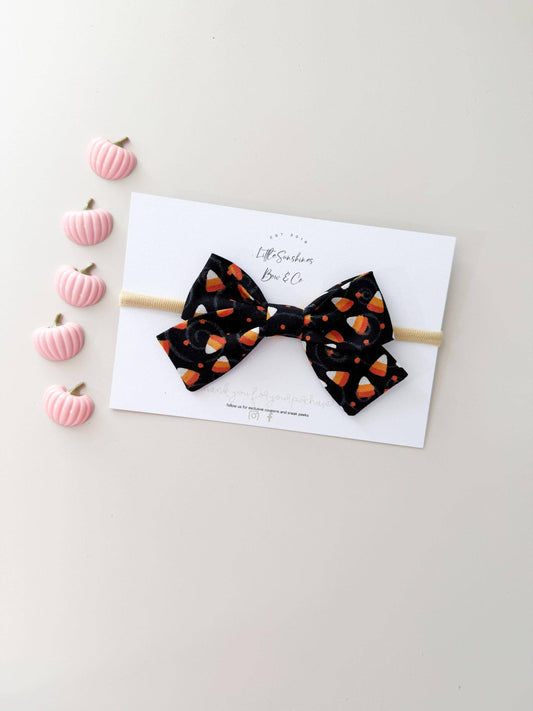 Glitter Candy Corn  Halloween Pinwheel Hair Bow