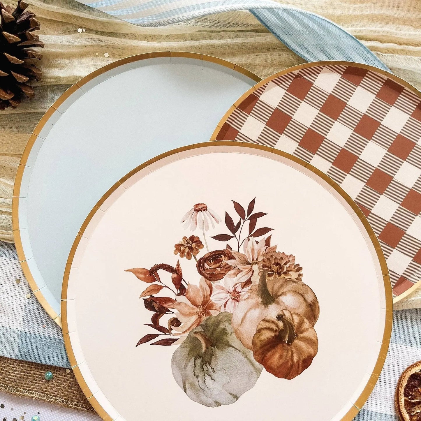 Thanksgiving Fall Pumpkin Dinner Paper Plate (8pcs)