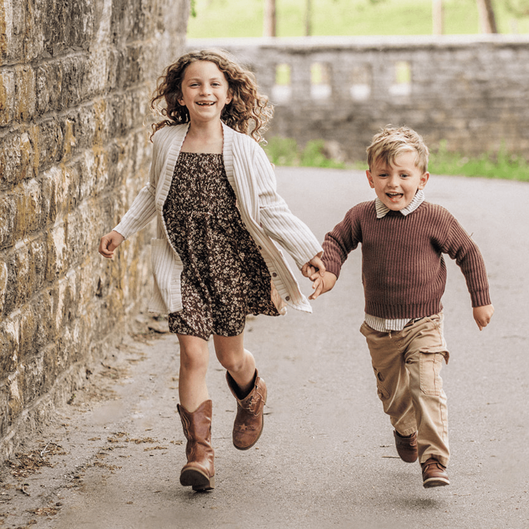 Dainty Floral Brown Dress- Child