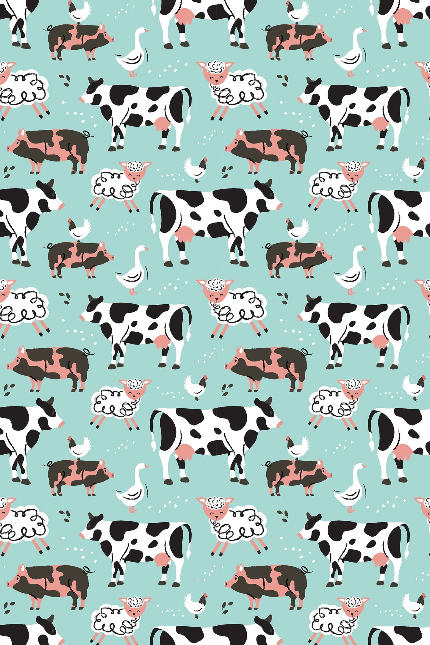 Soft & Stretchy Zipper Footie - Farm Friends