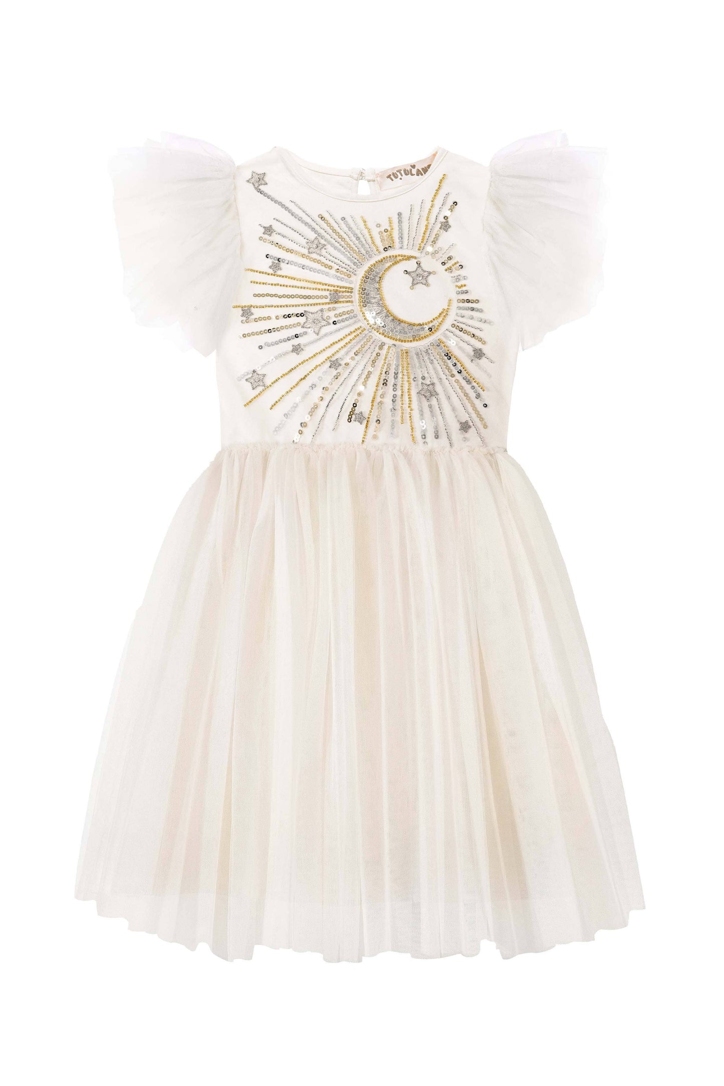 Embroidered Celestial Tulle Girl Dress