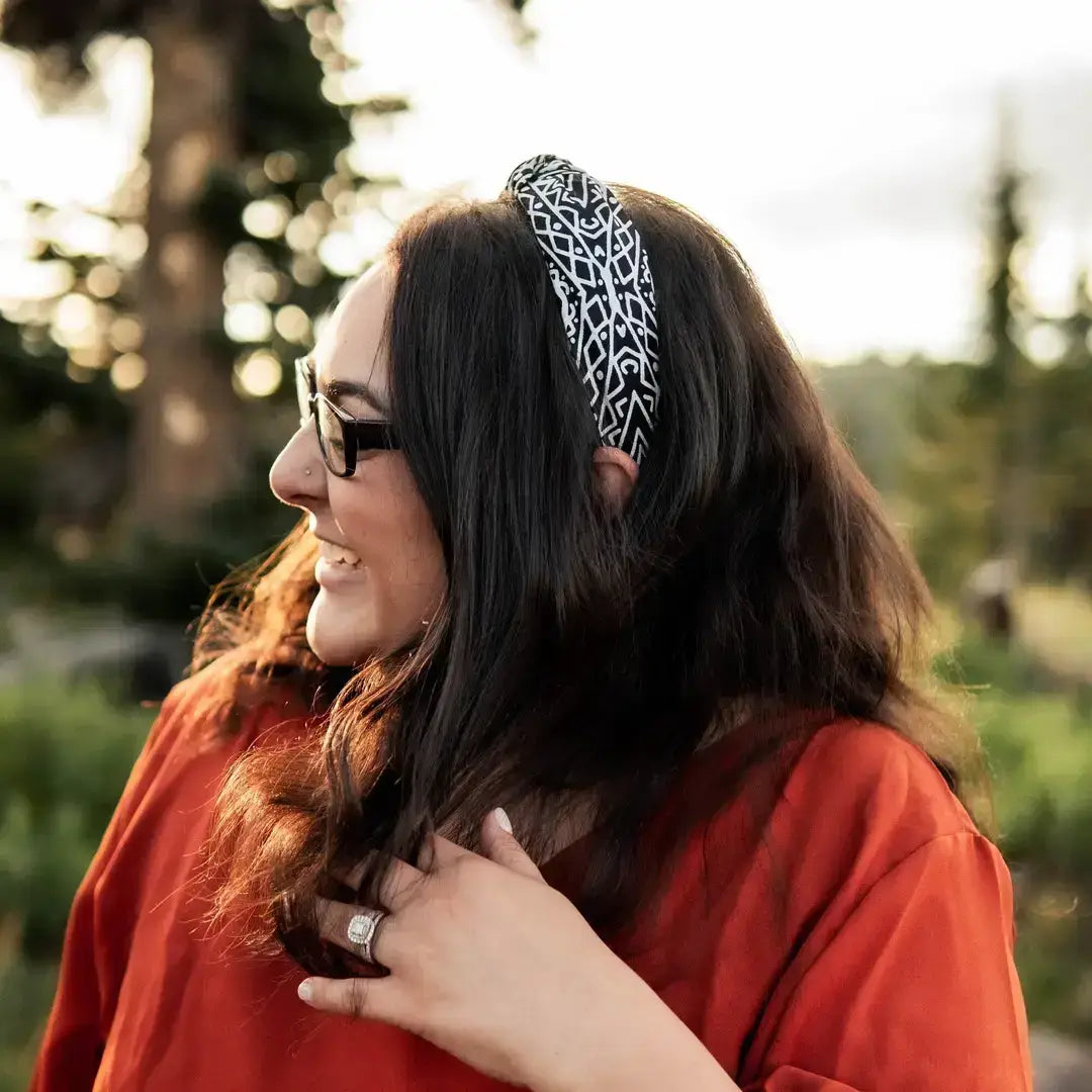 Retro Flowers Top Knot Headband