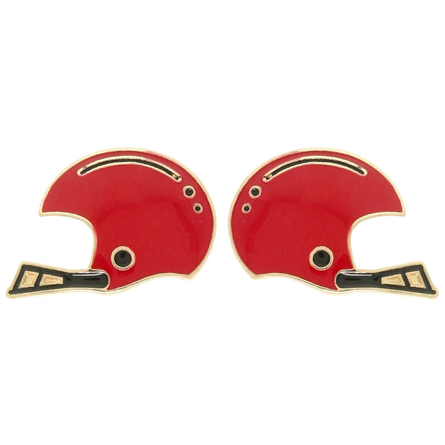 Game Day Style Enamel Football Helmet Stud Earrings