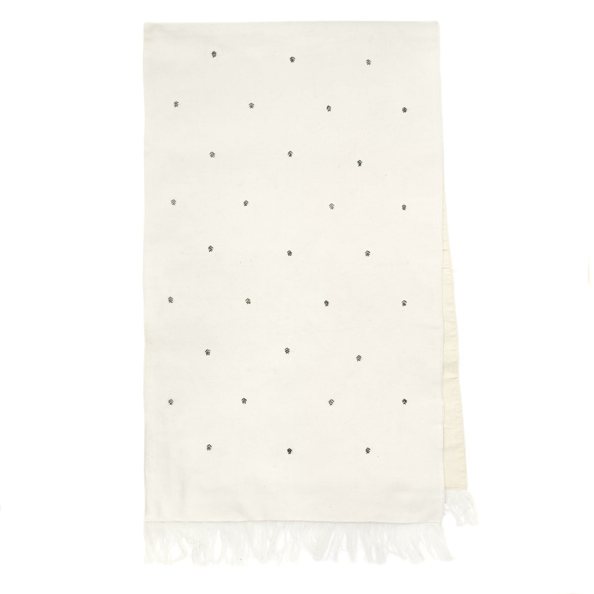 Others Embroidered Table Runner Green Leaves