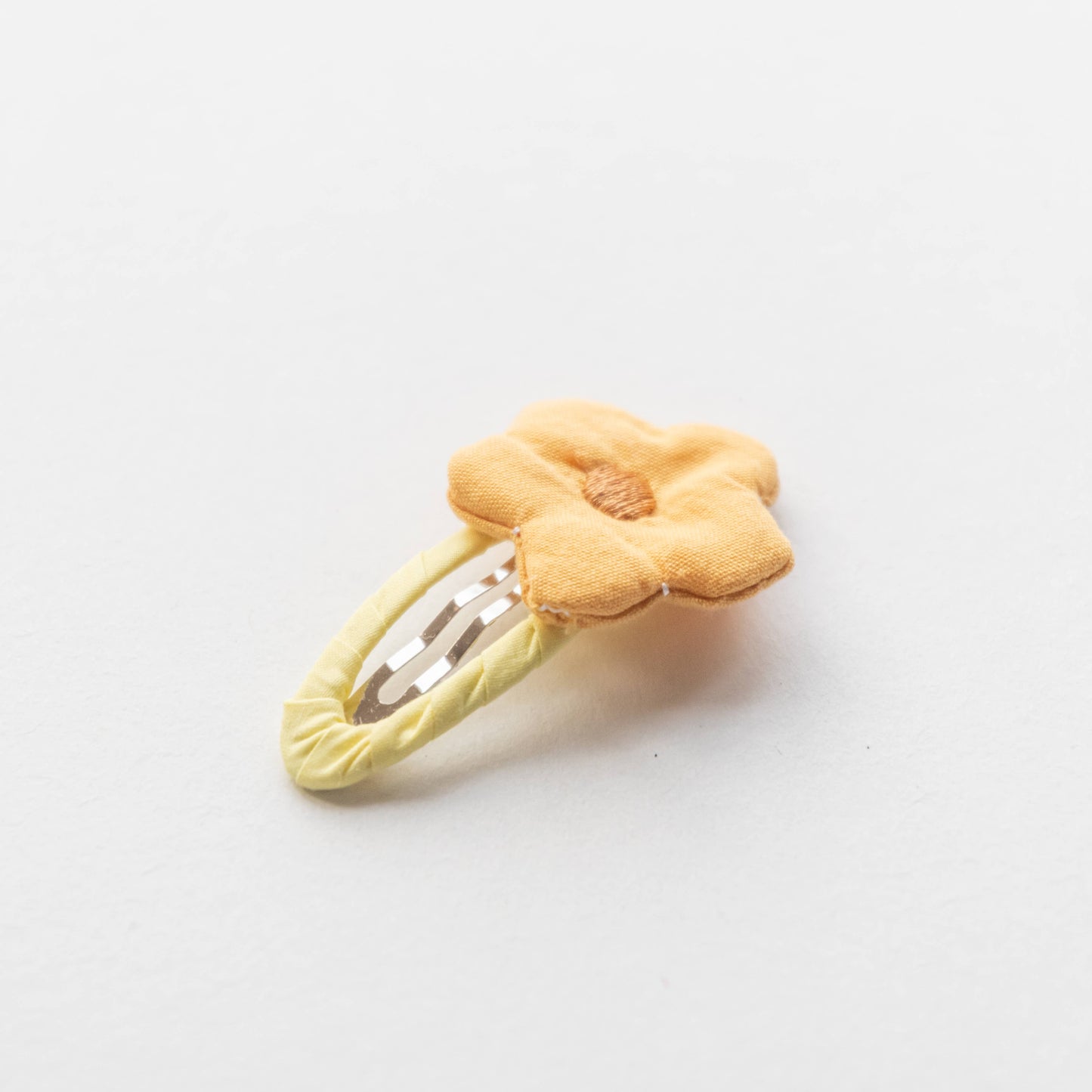 Flower Fabric Snap Hair Clip | Yellow