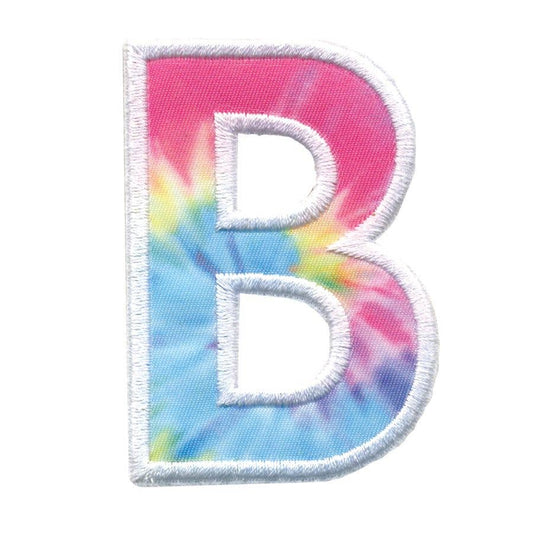 B INITIAL TIE DYE STICKER PATCH