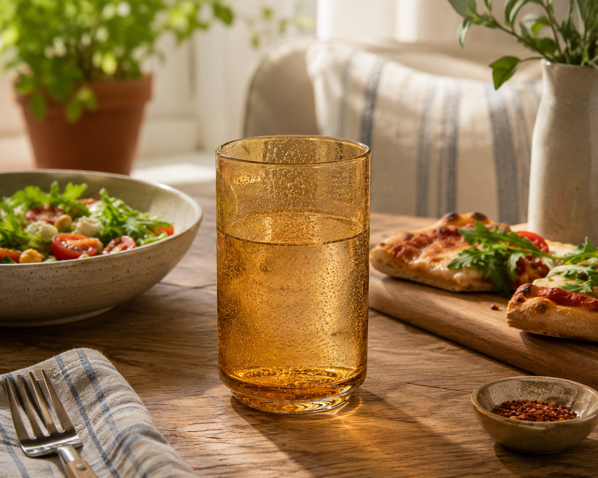 Set of 4 Tumbler 17oz Bubbled Amber
