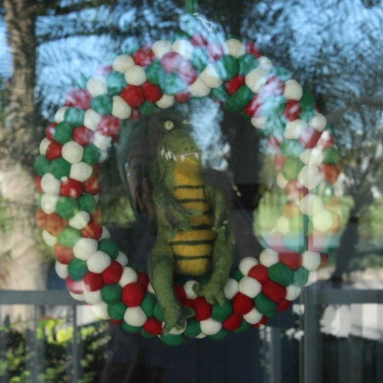 Felt Christmas Wreath - Pompom Balls