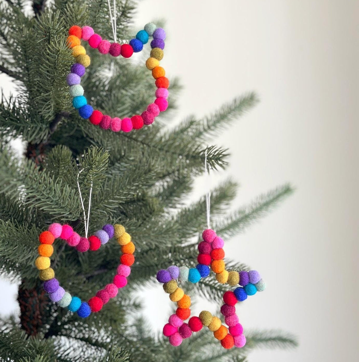 Felt Mini Pompom Love Wreath Ornament