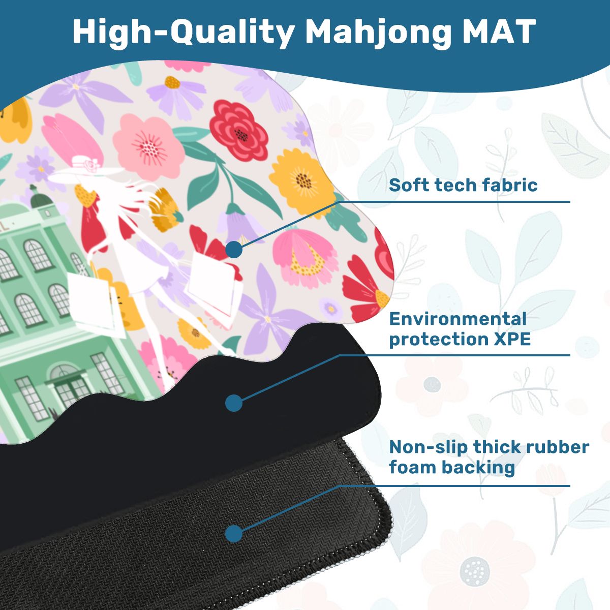 Charleston South Carolina Mahjong Whimsical Scalloped Mahjong Mat