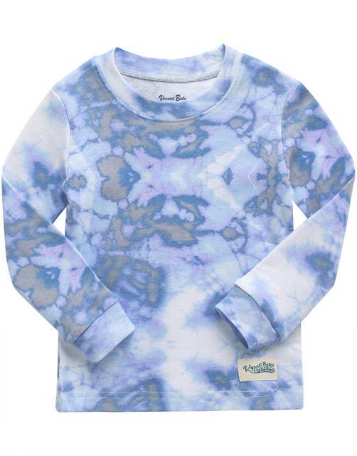Tie Dyeing Winter Blue Long Sleeve PJs