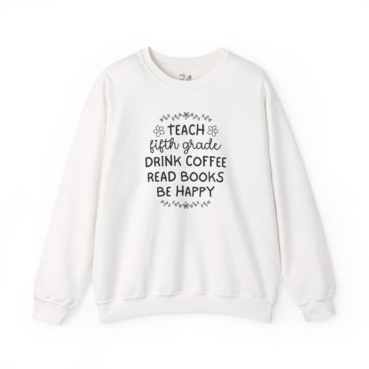 Fifth Grade Teacher Sweatshirt with Flowers