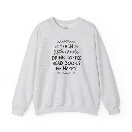 Fifth Grade Teacher Sweatshirt with Flowers