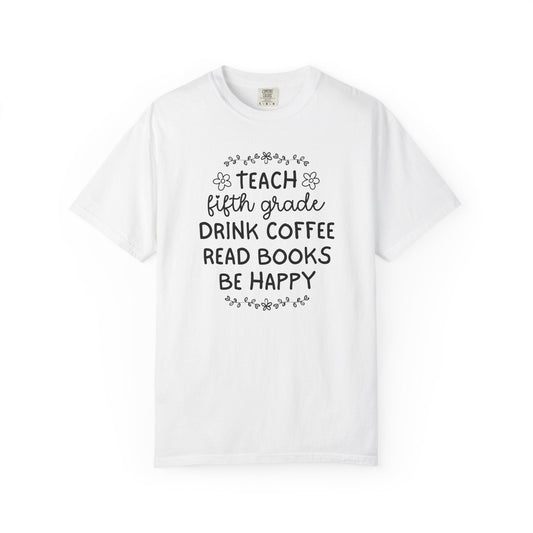 Bookish Fifth Grade Teacher Tee