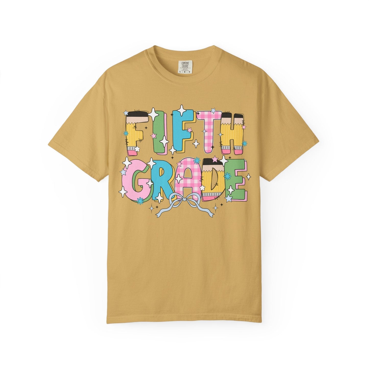 Fifth Grade Teacher Tee Shirt with Pink Gingham