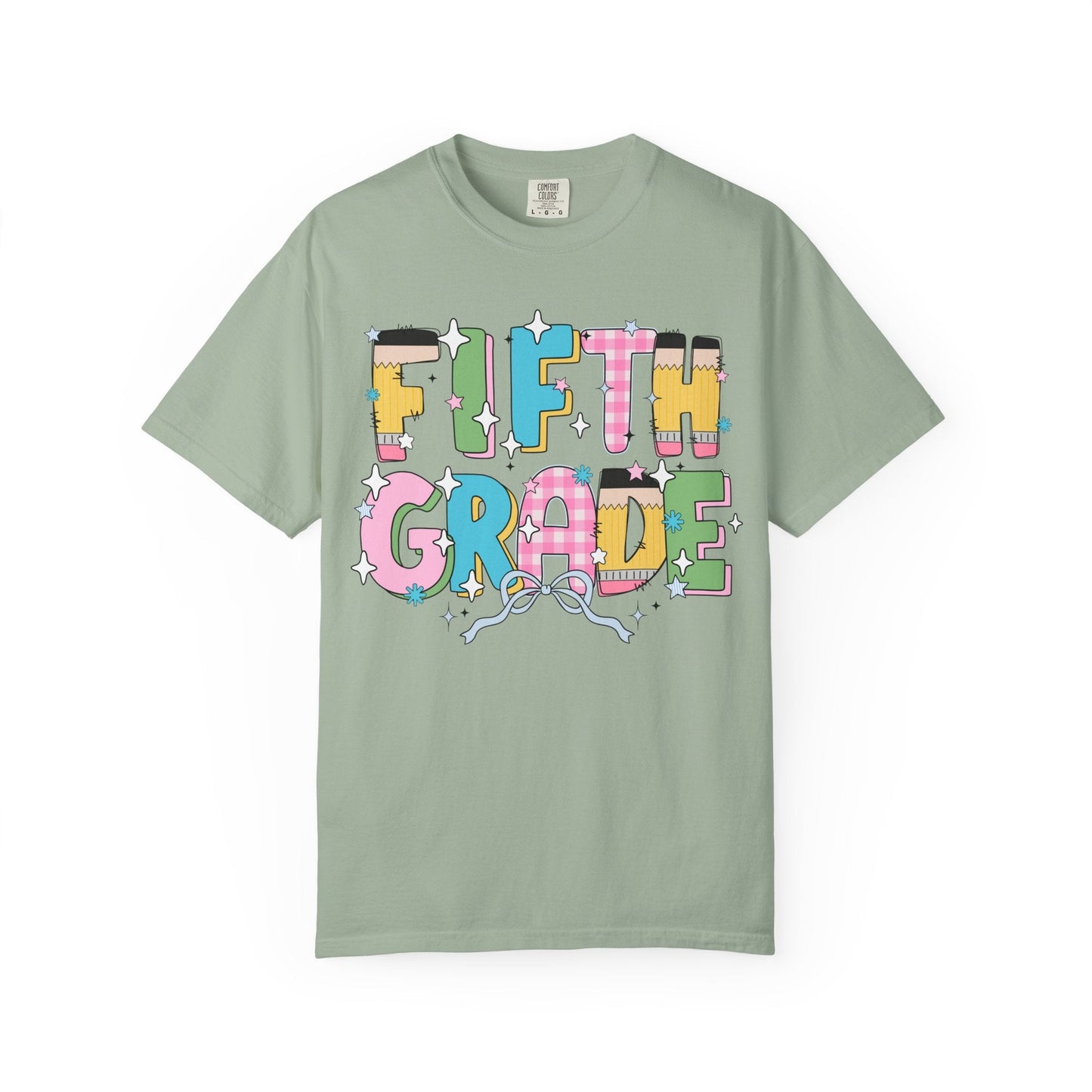 Fifth Grade Teacher Tee Shirt with Pink Gingham