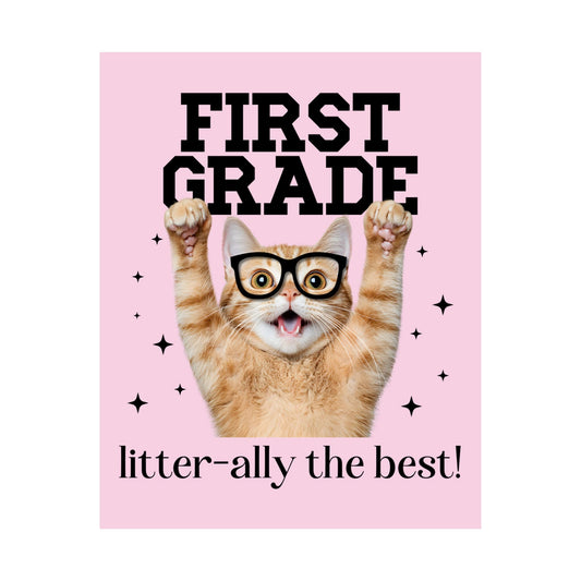 First Grade Teacher Cat Lover Poster
