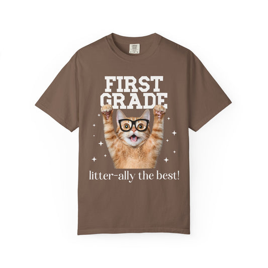 First Grade Teacher Cat Tee