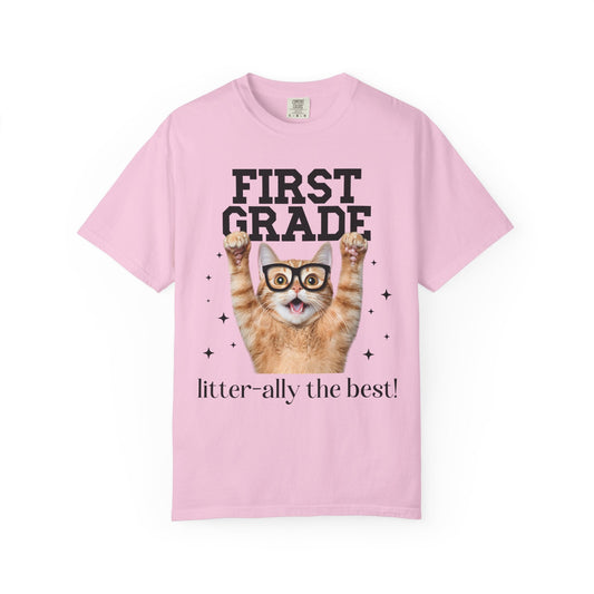 First Grade Teacher Cat Tee