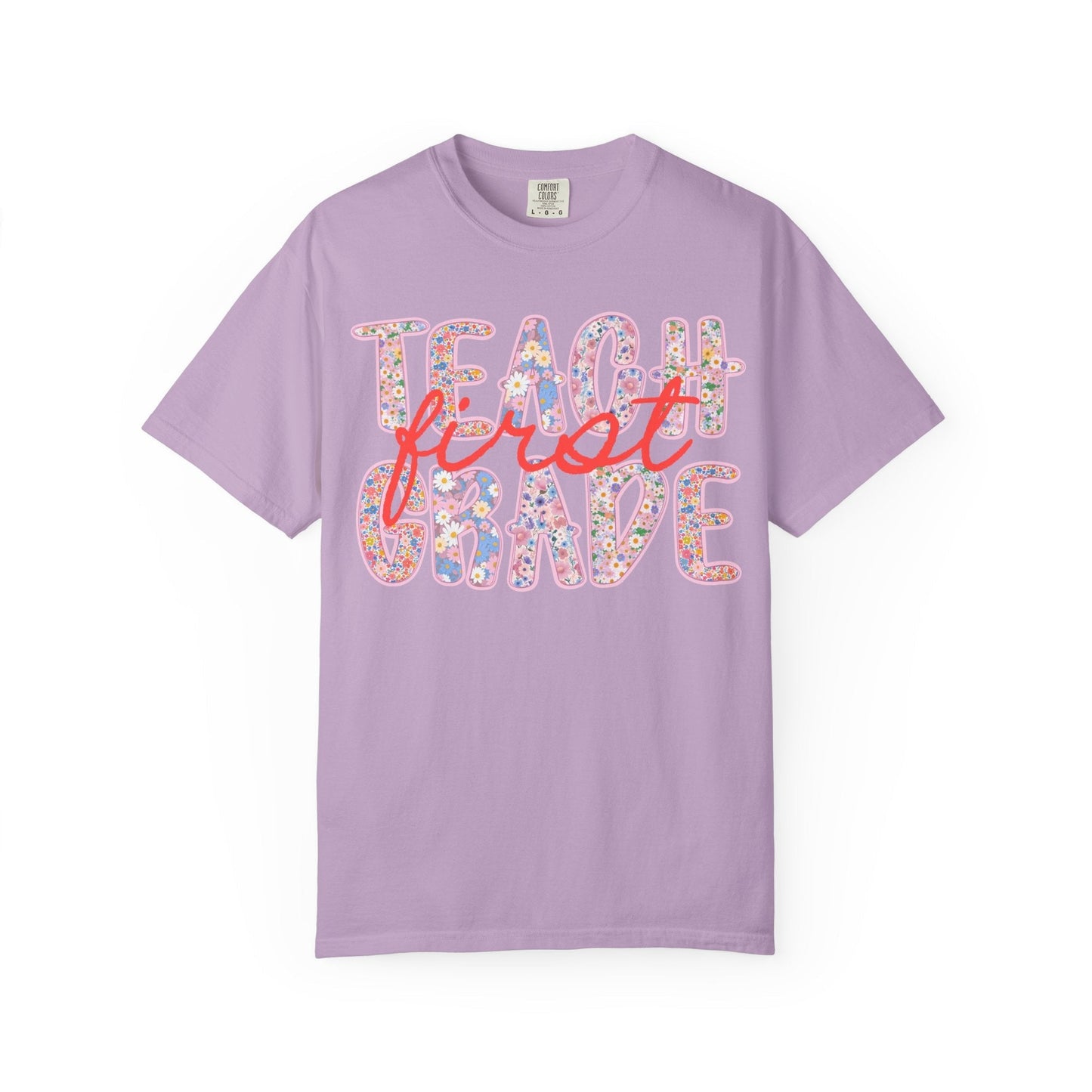 First Grade Teacher Floral Tee