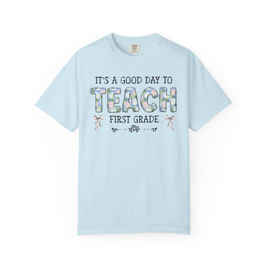 Floral First Grade Teacher Tee