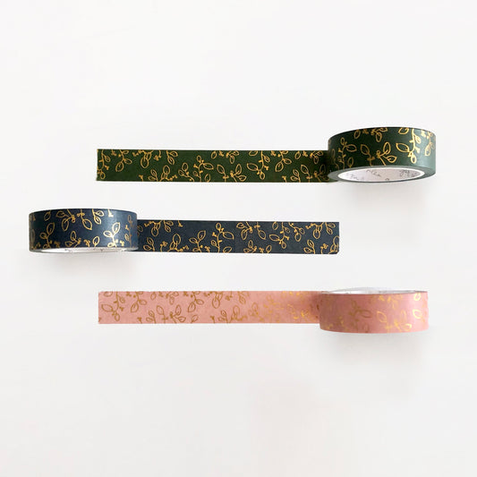 Floral Gold Foil Washi Tape Set of 3