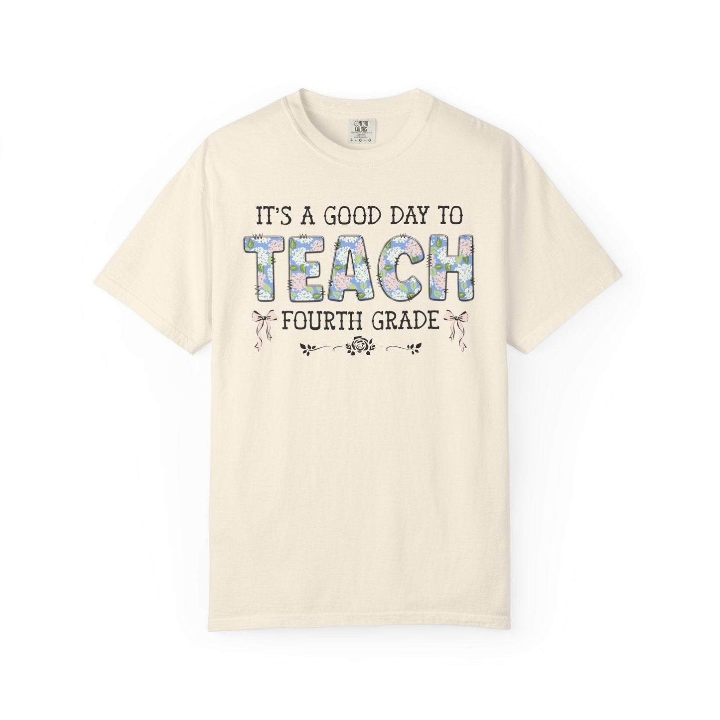 Floral Fourth Grade Teacher Tee