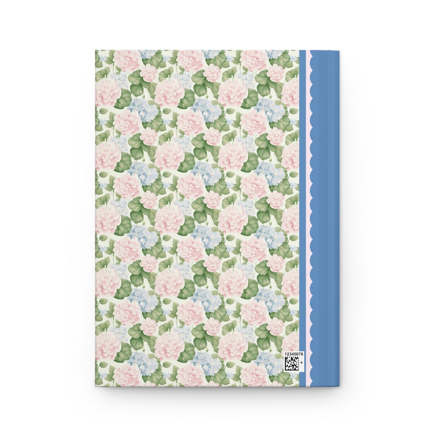 Floral Initial Notebook with Blue Ribbon and Yellow Stripes: M