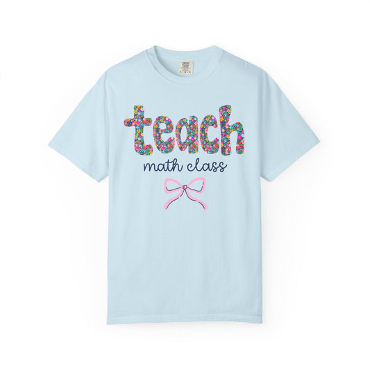 Floral Math Teacher Tee