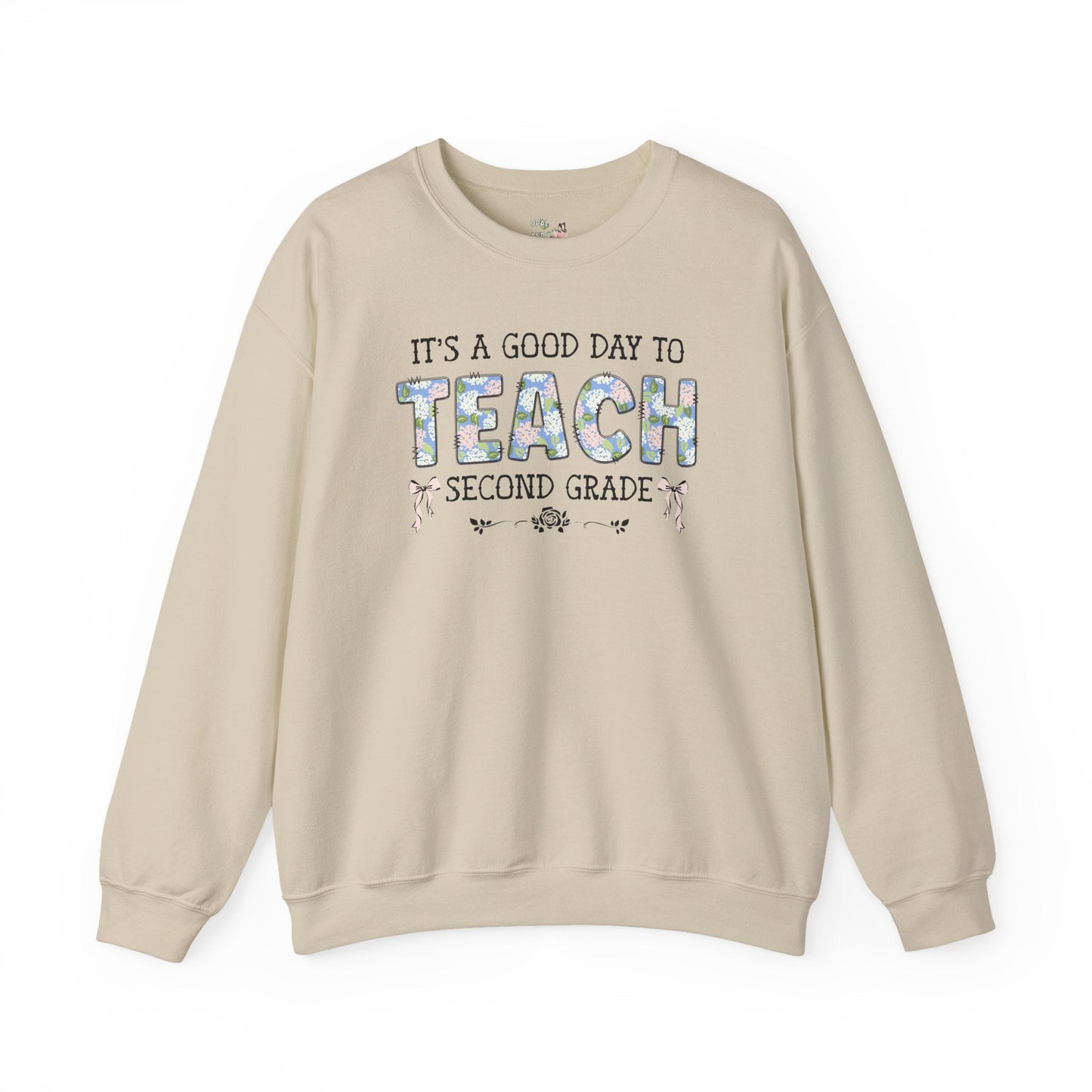 Floral Second Grade Teacher Sweatshirt