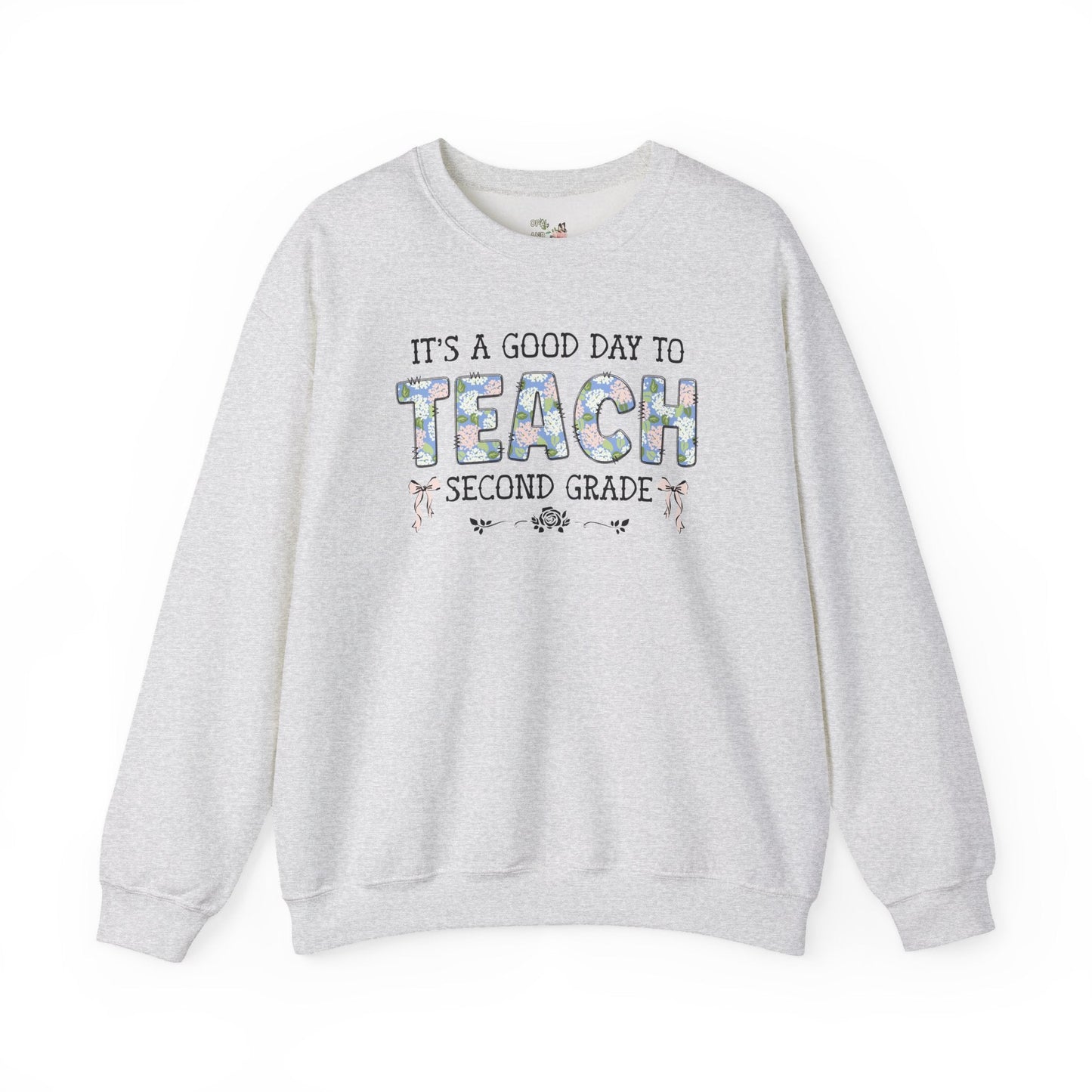 Floral Second Grade Teacher Sweatshirt