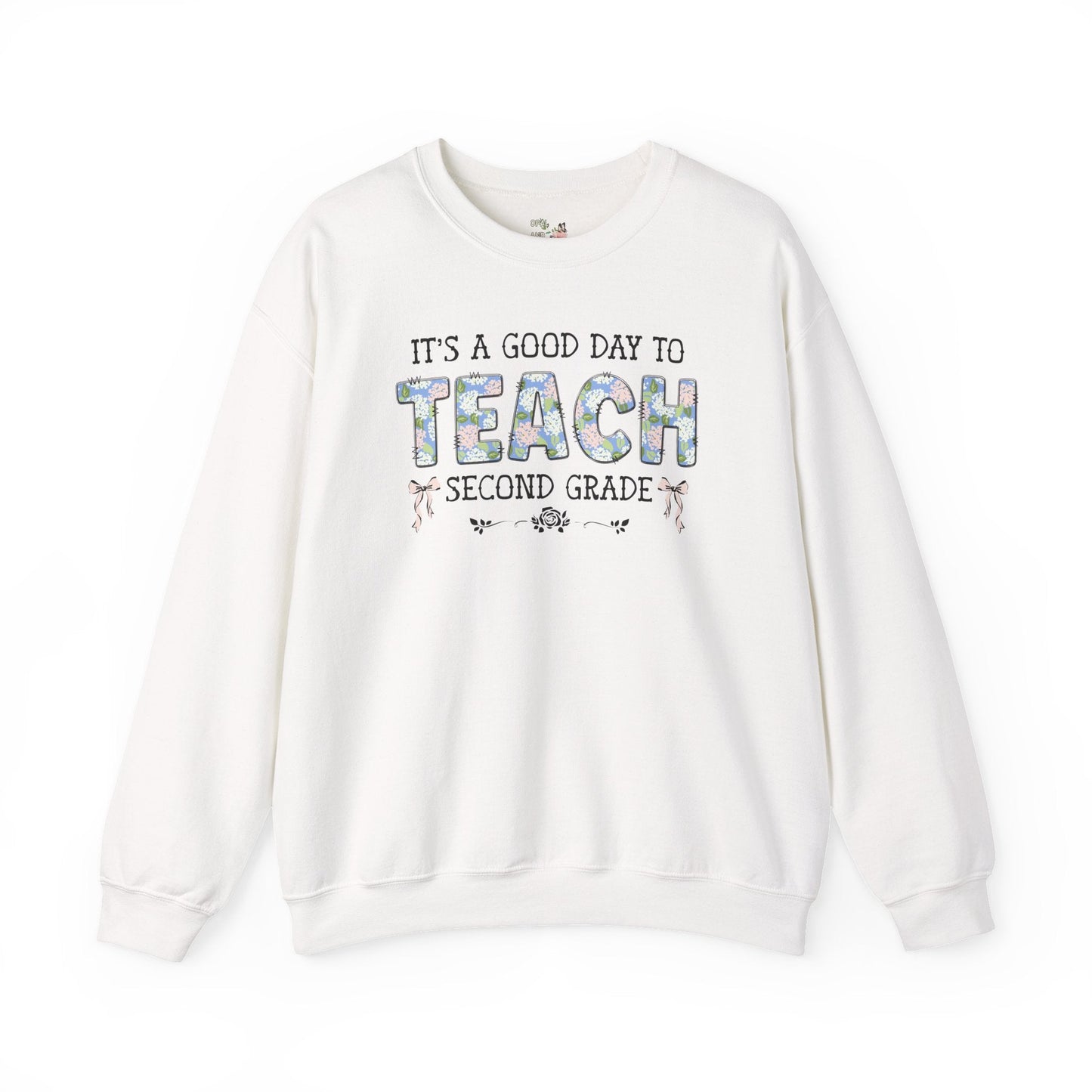 Floral Second Grade Teacher Sweatshirt
