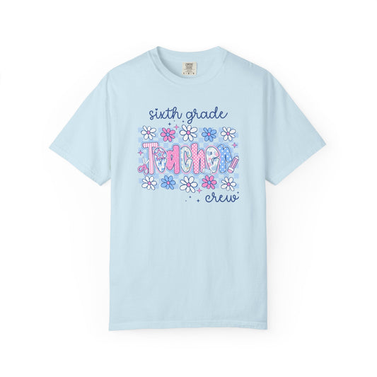 Floral Sixth Grade Crew Tee