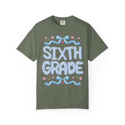 Floral Sixth Grade Teacher Tee